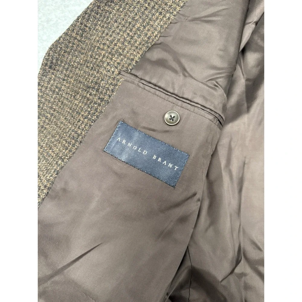 Arnold Brant Sport Coat Men 48 Brown Wool Blend Italian Fabric Blazer Academia